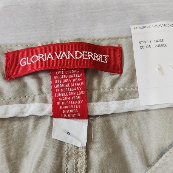 Gloria Vanderbilt Womens Pants Trousers Slacks Plus SZ 24W Tan Beige Career Wear - Picture 5 of 10